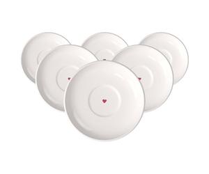 like. by Villeroy & Boch Lot de 6 soucoupes à expresso avec Love - Dimensions : environ 12 x 12 x 2,5 cm - Blanc avec décor aquarelle rouge - Passe au lave-vaisselle et au micro-ondes - Motif cœur
