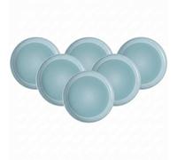 like. by Villeroy & Boch Perlemor Aqua Lot de 6 assiettes plates, dimensions : environ 27 × 27 × 3 cm, bleues, passent au lave-vaisselle et au micro-ondes, émaillé à effet poterie, assiettes en