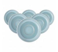 like. by Villeroy & Boch Perlemor Aqua Lot de 6 soucoupes à expresso - Dimensions : environ 12 x 12 x 2 cm - Bleu - Passe au lave-vaisselle et au micro-ondes - Effet glaçage effet poterie - Porcelaine