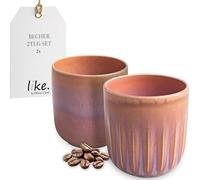 like. by Villeroy & Boch Perlemor Coral - Ensemble de tasses, rose, en porcelaine haut de gamme, 2 pièces