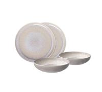 like. by Villeroy & Boch - Perlemor Set De Vaisselle 4 Pièces Beige, Garanti Lave-Vaisselle, Compatible Micro-Ondes, Ensemble De Vaisselle, Assiettes, Service De Table, Porcelaine Haut De Gamme