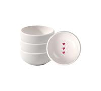 like. by Villeroy & Boch With Love Lot de 4 bols à sauce - Dimensions : environ 8 x 8 x 3,5 cm - Blanc avec décor aquarelle rouge - Passe au lave-vaisselle et au micro-ondes - Motif cœur - Porcelaine