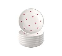 like. by Villeroy & Boch With Love Lot de 6 bols à sauce en porcelaine Blanc avec décor aquarelle rouge Passe au lave-vaisselle et au micro-ondes Motif cœur 12 x 12 x 3 cm