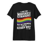 Like My Whiskey Straight LGBT Pride Proud Ally T-Shirt Haut de Gamme