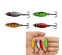 LikeFish Pêche sur Glace Jigs avec des aigus Crochets Plomb Jig Crochets d'hiver en métal Leurres, 1.97inch/0.21oz-4pcs