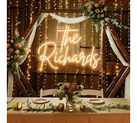 LIKEGOR Enseigne néon de mariage personnalisée - Lumière LED à intensité variable pour chambre à coucher, fête, bar, réception, anniversaire, logo d'entreprise et décoration murale d'intérieur