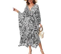 LikeJump Caftan Bohème pour Femme Robe de Nuit Longue Loungewear Robe de Plage Cover-ups Robe Sarong Pareo