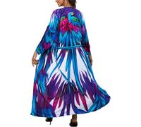 LikeJump Cardigan kimono en dentelle transparente pour femme - Robe de plage sexy, B Bleu 2, taille unique