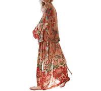 LikeJump Chiffon Kimono Hippie Bikini Cover Up Grande Taille Caftan Maillot de Bain Robe de Plage Femme Eté