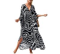 LikeJump Femmes Boho Kaftan Robe de Plage Cover Ups Maillots de Bain Kimono Maxi Tops