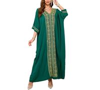 LikeJump Femmes Col en V Bohème Kimono Maxi Bikini Cover Ups Été Robe de Plage Caftan