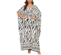LikeJump Femmes Coton Robe Grande Taille Eté Caftan Longue Kimono Bikini Cover-Up Plage Tunique Maillot de Bain