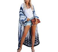 LikeJump Femmes Longue Robe Kimono Cardigan Robe de Plage Bikini Cover-Ups Maxi Tops