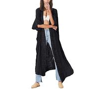 LikeJump Femmes Longue Robe Kimono Cardigan Robe de Plage Bikini Cover-Ups Maxi Tops