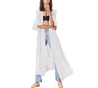 LikeJump Femmes Longue Robe Kimono Cardigan Robe de Plage Bikini Cover-Ups Maxi Tops
