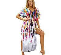 LikeJump Femmes Robe Boho de Plage Maxi Caftan Cache-Maillot Sarong Maillot de Bain Cover Ups