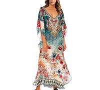 LikeJump Femmes Robe Boho de Plage Maxi Caftan Cache-Maillot Sarong Maillot de Bain Cover Ups