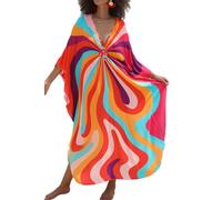 LikeJump Femmes Robe Boho de Plage Maxi Caftan Cache-Maillot Sarong Maillot de Bain Cover Ups