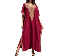 LikeJump Femmes Robe Boho de Plage Maxi Caftan Cache-Maillot Sarong Maillot de Bain Cover Ups