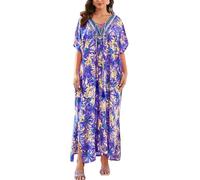 LikeJump Kimono de plage pour femme - Style bohème - Caftan - Grande taille, C violet., taille unique
