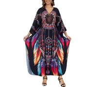 LikeJump Kimono long pour femme - Style bohème - Caftan - Pour la plage - Grande taille, A Multicolore 11, taille unique