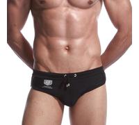 LikeJump Maillots de bain pour homme taille basse, maillots de bain, short de surf, short de bain, caleçon, maillots de bain, fond de bikini, C1 noir., L