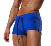 LikeJump Short de bain pour homme - Short de bain - Maillot de bain - Bas de bikini, Bleu A1, L