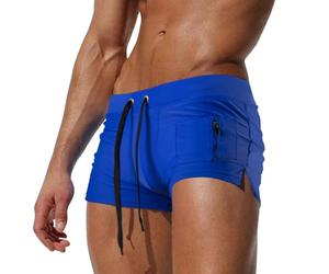 LikeJump Short de bain pour homme - Short de bain - Maillot de bain - Bas de bikini, Bleu A1, L