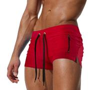 LikeJump Short de bain pour homme - Short de bain - Maillot de bain - Bas de bikini, Rouge A1, XXL