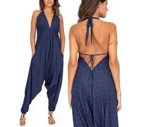 likemary Combinaisons pour femme - Combinaison dos nu confortable et sexy - Barboteuse fluide avec poches - Pull d'été bohème taille unique, Imprimé disques, Taille unique