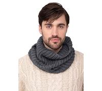 likemary Snood Homme - Tour de Cou & Cache Cou en Laine Mérinos - Écharpe Tubulaire Fait Main - Cadeau Éthique et Chaleureux Gris