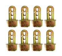 LIKERAINY Équerres de Lit Equerre Réglable en Metal pour Lit Équerre de Fixation pour Cadre de Lit à Lattes et sa Barre Centrale Connecteurs Raccord pour Meuble Chromé Jaune Lot de 8