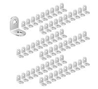 LIKERAINY Raccord d'angle Coudéen 20x20x16mm Acier Inox Équerre d'assemblage de Fixation Connecteurs de Support pour Étagère en Bois Armoire Chaise Table Porte Meubles 60 Pièces