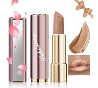 Likesing 1 Pièces Pailleté Rouge a Levre Longue Tenue Rouge a Levre Nude Rose Rouges à Lèvres Sans Transfert Brillant à Lèvres Rouge Lipstick Lip Gloss Kit Femme Fille Maquillage Coffret Cadeau Noël