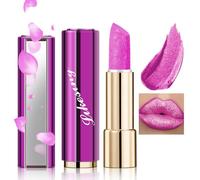 Likesing 1 Pièces Pailleté Rouge a Levre Longue Tenue Rouge a Levre Nude Rose Rouges à Lèvres Sans Transfert Brillant à Lèvres Rouge Lip Gloss Lipstick Kit Femme Maquillage Coffret Cadeau Anniversaire
