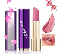Likesing 1 Pièces Pailleté Rouge a Levre Longue Tenue Rouge a Levre Nude Rose Rouges à Lèvres Sans Transfert Brillant à Lèvres Rouge Lipstick Lip Gloss Kit Femme Fille Maquillage Coffret Cadeau Noël