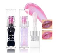 Likesing 2 Pièces Lot Rouge a Levre Pailleté Noir Longue Tenue Magique Change Couleur Rouge a Levre Sans Transfert Rouges à Lèvres Brillant à Lèvres Lip Gloss Oil Lipstick Kit Maquillage Femme Cadeau