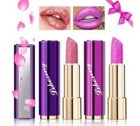 Likesing 2 Pièces Pailleté Rouge a Levre Longue Tenue Rouge a Levre Nude Rose Rouges à Lèvres Sans Transfert Brillant à Lèvres Rouge Lipstick Lip Gloss Kit Femme Fille Maquillage Coffret Cadeau Noël