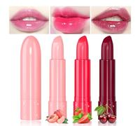 Likesing 3 Pièces Lot Rouge a Levre Fruit Magique Jelly Lipstick Rouge Levre Mat Longue Tenue Baume a Levre Teinté Brillant à Lèvres Hydratant Rose Maquillage Cadeau Femme Filles Anniversaire Noël
