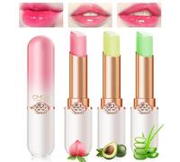 Likesing 3 Pièces Lot Rouge a Levre Magique Change de Couleur Aloe Vera Rouge a Levre Mat Longue Tenue Jelly Lipstick Baume a Levre Teinté Brillant à Lèvres Rose Maquillage Femme Filles Cadeau