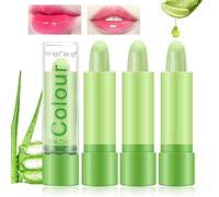 Likesing 3 Pièces Lot Rouge a Levre Magique Change de Couleur Aloe Vera Rouge a Levre Mat Longue Tenue Jelly Lipstick Teinté Baume Brillant à Lèvres Maquillage Cadeau Femme Filles (3 Pièces -Aloès)