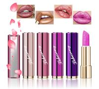 Likesing 4 Pièces Pailleté Rouge a Levre Longue Tenue Rouge a Levre Nude Rose Rouges à Lèvres Sans Transfert Brillant à Lèvres Rouge Lip Gloss Lipstick Kit Femme Maquillage Coffret Cadeau Anniversaire