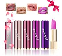 Likesing 4 Pièces Pailleté Rouge a Levre Longue Tenue Rouge a Levre Nude Rose Rouges à Lèvres Sans Transfert Brillant à Lèvres Rouge Lipstick Lip Gloss Kit Femme Fille Maquillage Coffret Cadeau Noël