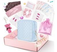 Likesing Serviette Hygiénique Pochette Kit Mini Sac Tampons Trousse Rangement Sac Maquillage Petite Pochette Femme Tissu Coton Trousse Toilette Voyage Fille Cadeau Anniversaire Noël avec Zippée