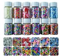 LIKETURE Lot de 12 pots de 180 g d'argile polymère pour résine, slime, loisirs créatifs, plastique, nail art, coque de téléphone, remplissage de cartes (12 couleurs mélangées), 180 g