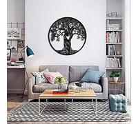 LIKEUDO Décoration murale en métal de 40 cm en forme d'arbre de vie à suspendre pour chambre à coucher, décoration d'intérieur en fer