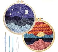 LIKEUDO Lot de 2 kits de démarrage à aiguilles de poinçonnage, aiguilles de poinçonnage, accessoires pour tapis pour adultes et enfants débutants, ensemble d'outils d'aiguilles de poinçonnage