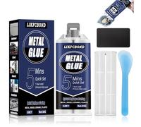 LIKFCBOND Colle Métallique, 85g Colle Epoxy Métallique, Colle Metal Extra Forte, Colle Epoxy Métal Bi-composant, Soudure a Froid Metal, Adhésif Epoxy Ultra Résistante pour Métaux, Inox et Aluminium