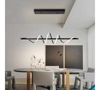 Likflyer Lampes modernes pour cuisine et salle à manger, lustre noir LED variable, éclairage d'îlot, 100,9 cm, design créatif