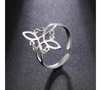 LIKGREAT - bague à nœud de sorcière pour femmes, anneaux ouverts réglables, nœuds celtiques en acier inoxydable, amulette de sorcellerie, bijoux cadeau